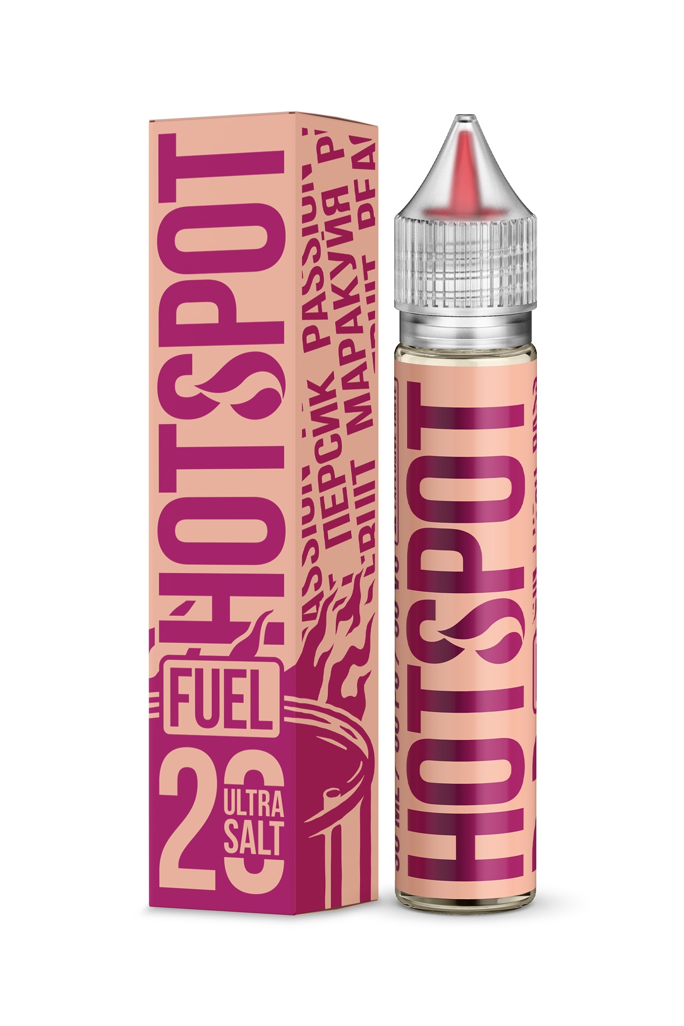 Жидкость - Hotspot Fuel - Ultra S - Passion Fruit Peach - 30 ml