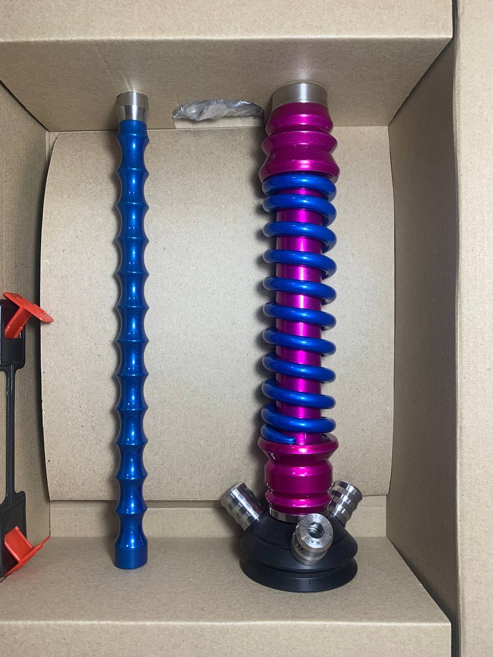 Кальян - Mamay - Coilovers Mini - ( Розовый лак шахта - голубой лак спираль )