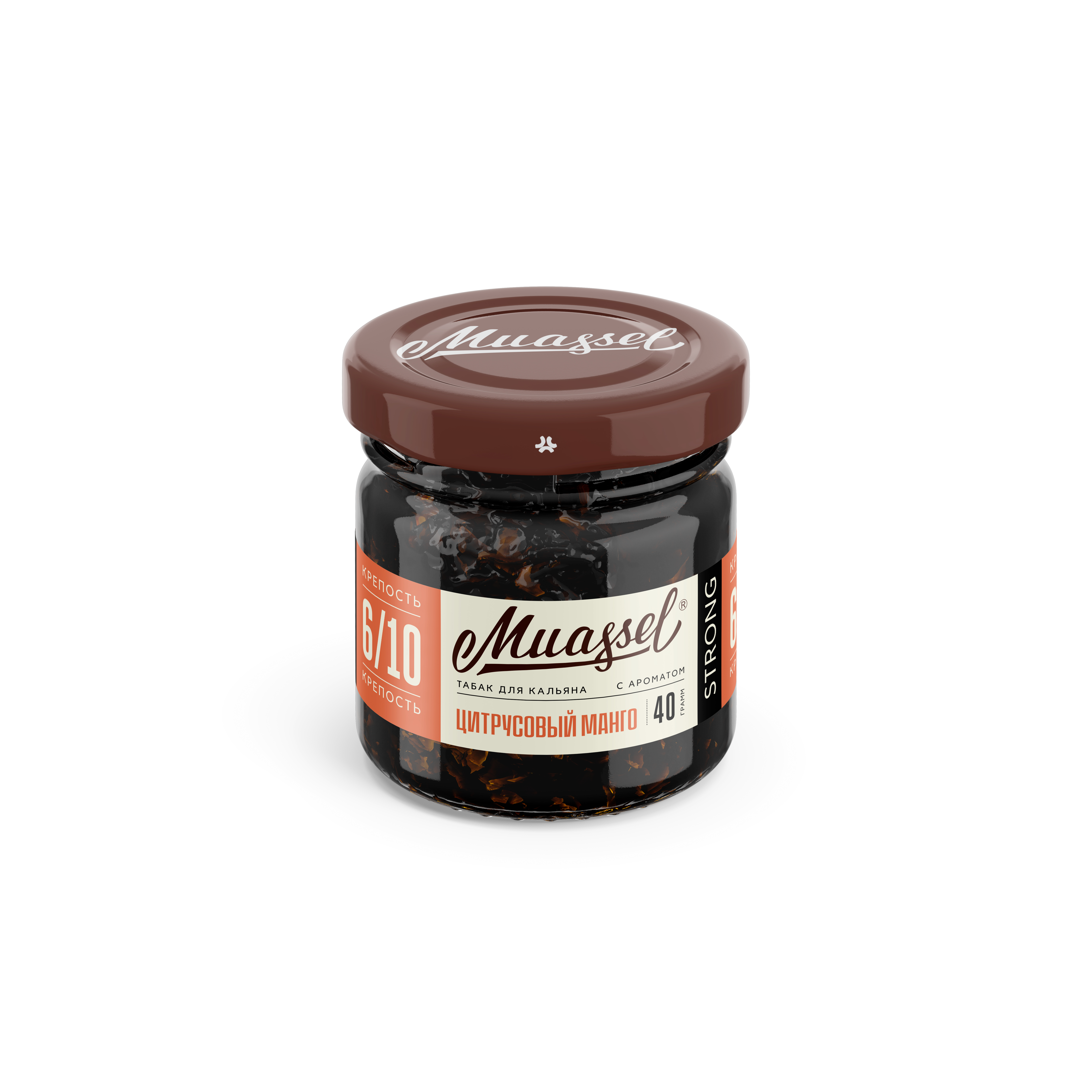 Табак для кальяна - Muassel strong 6/10 - Цитрусовый манго ( с ароматом манго, апельсин ) - 40 г