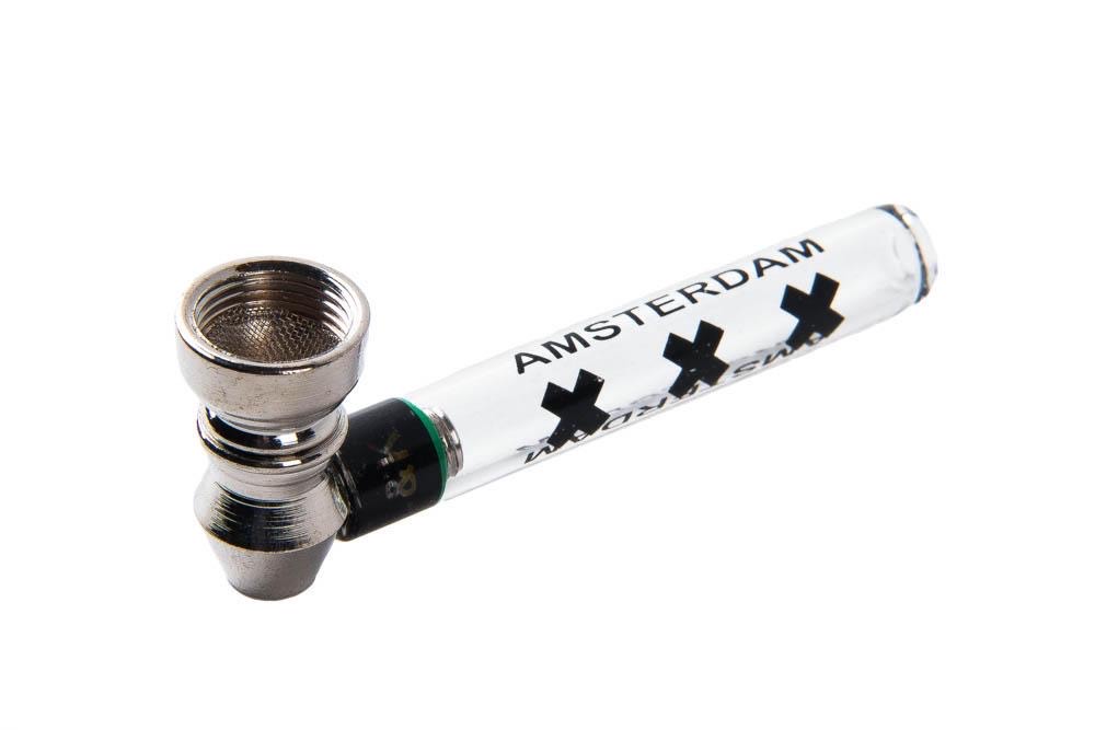 Трубка - DK (стекло / с сеткой) прозрачные / 8 / skull / honey