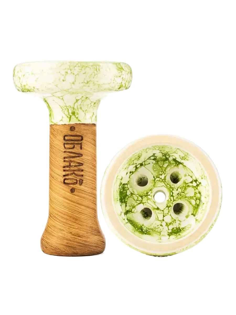 Чаша для кальяна - Облако - Black Glaze - салатово-белый мрамор