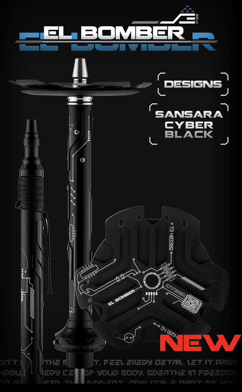 Кальян - El Bomber - Sansara Cyber Black ( шахта/шланг/мундштук/уплотнители)