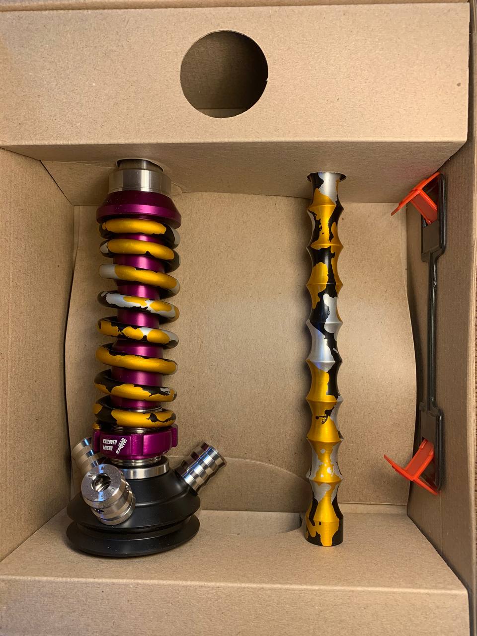 Кальян - Mamay - Coilovers Micro Анодирование - ( Пурпурная шахта - золотой камуфляж спираль )