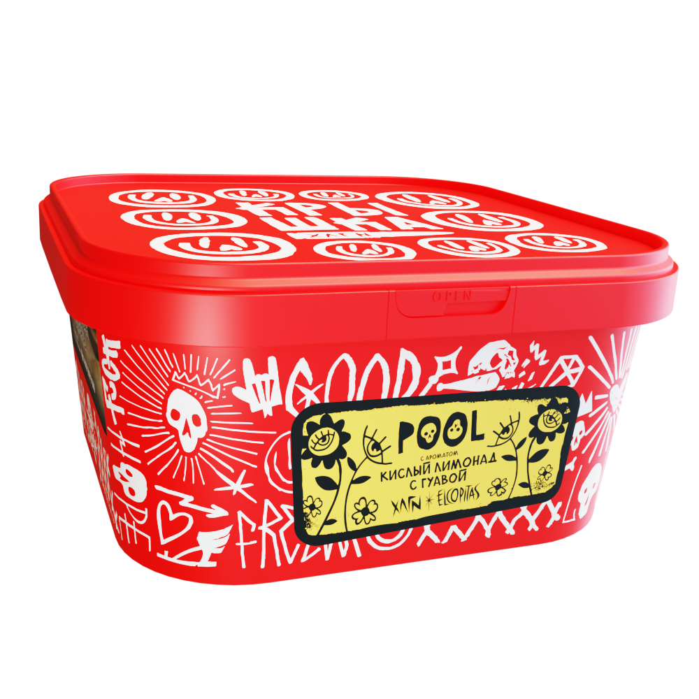 Табак для кальяна - Хулиган Elcopitas - POOL ( с ароматом кислый лимонад с гуавой ) - 200 г