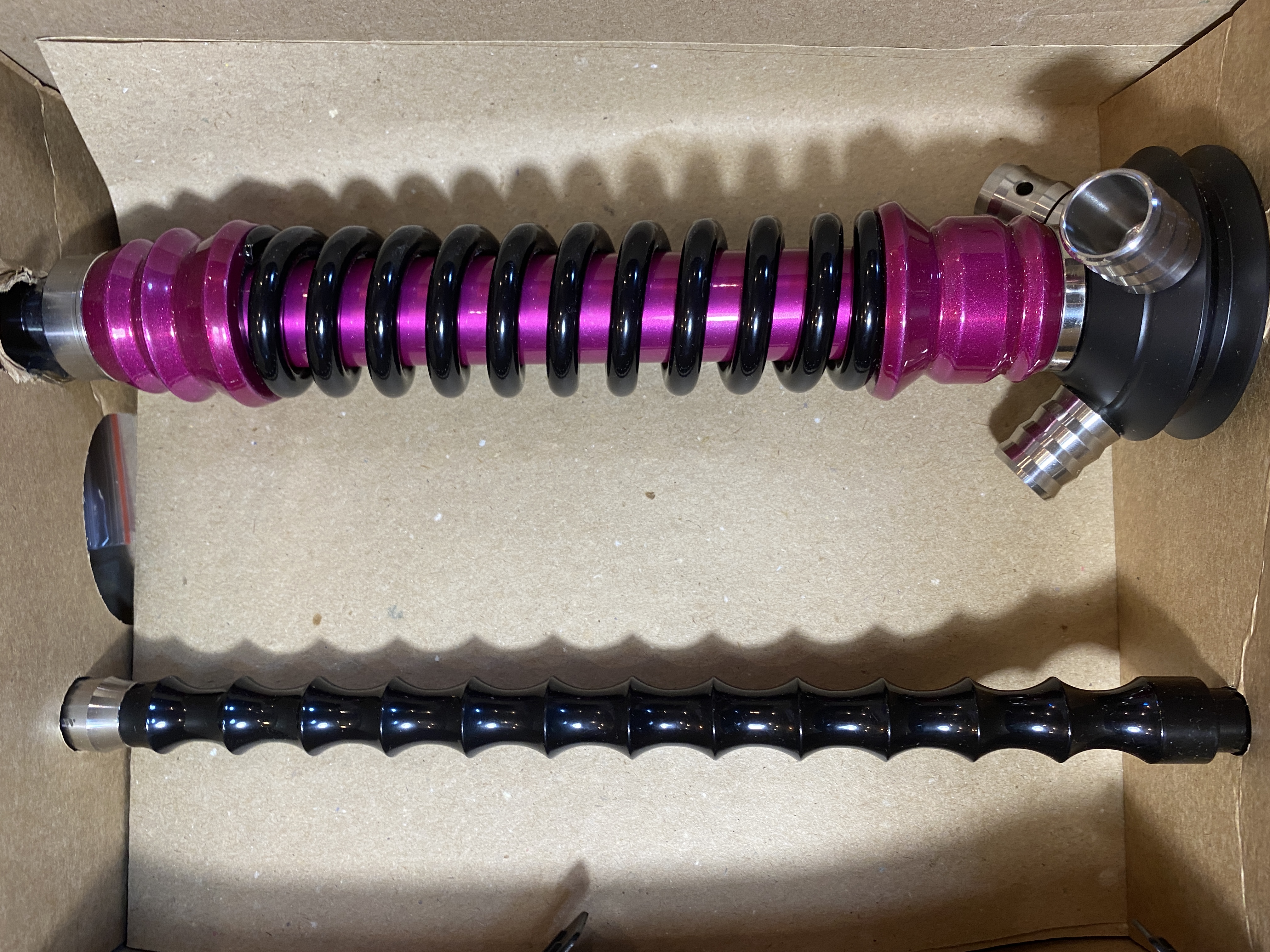 Кальян - Mamay - Coilovers Mini - ( Розовый лак шахта - Черная спираль )