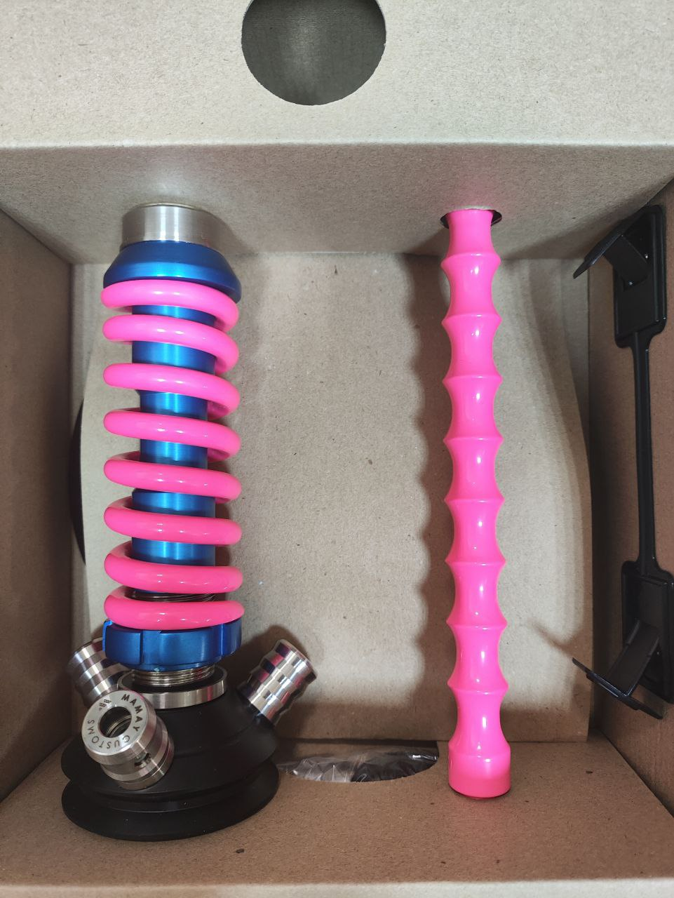 Кальян - Mamay - Coilovers Micro - ( Голубая шахта - розовый флюр спираль )