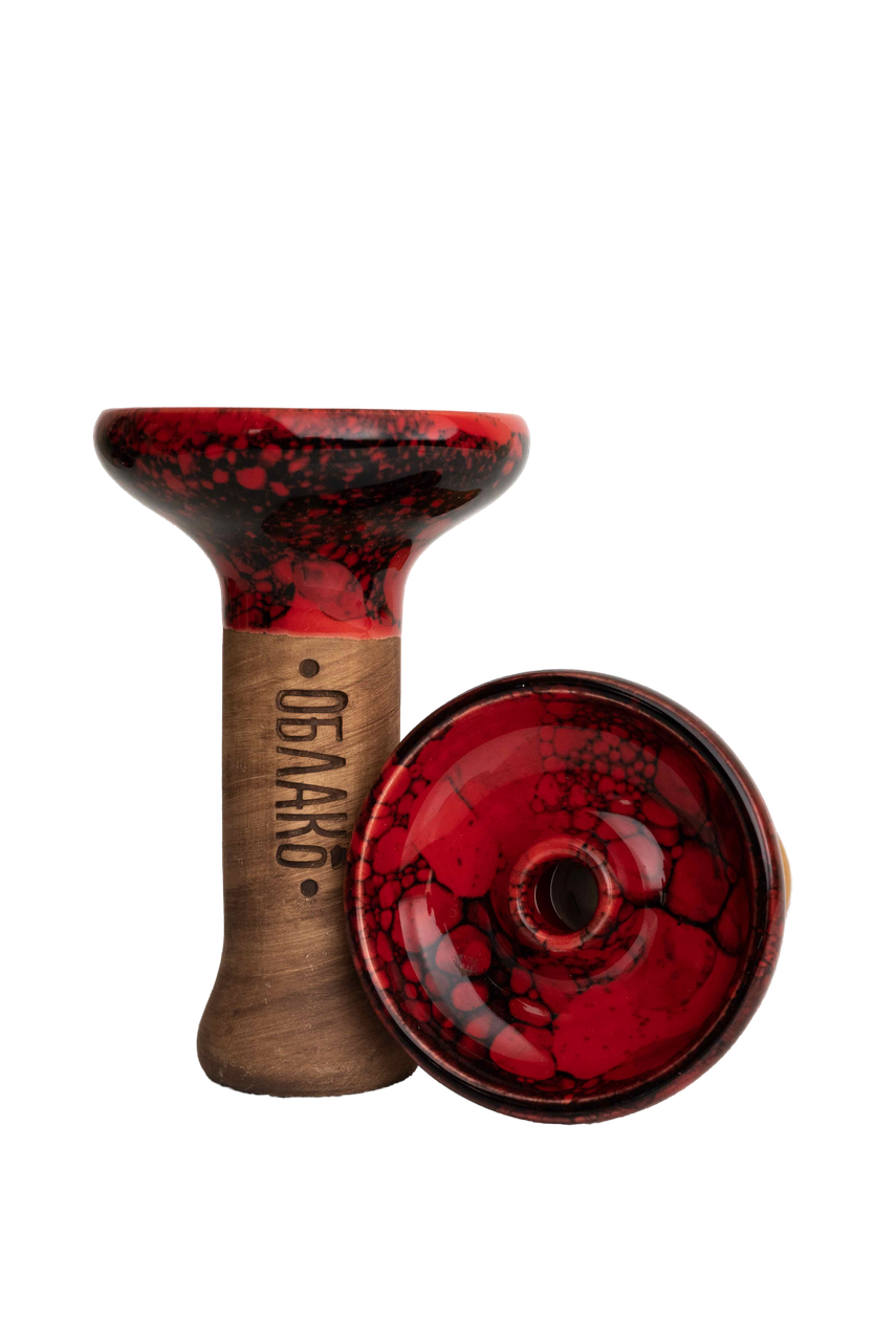 Чаша для кальяна - Облако - M - Phunnel Glaze - красно-черный мрамор ( фанэл )