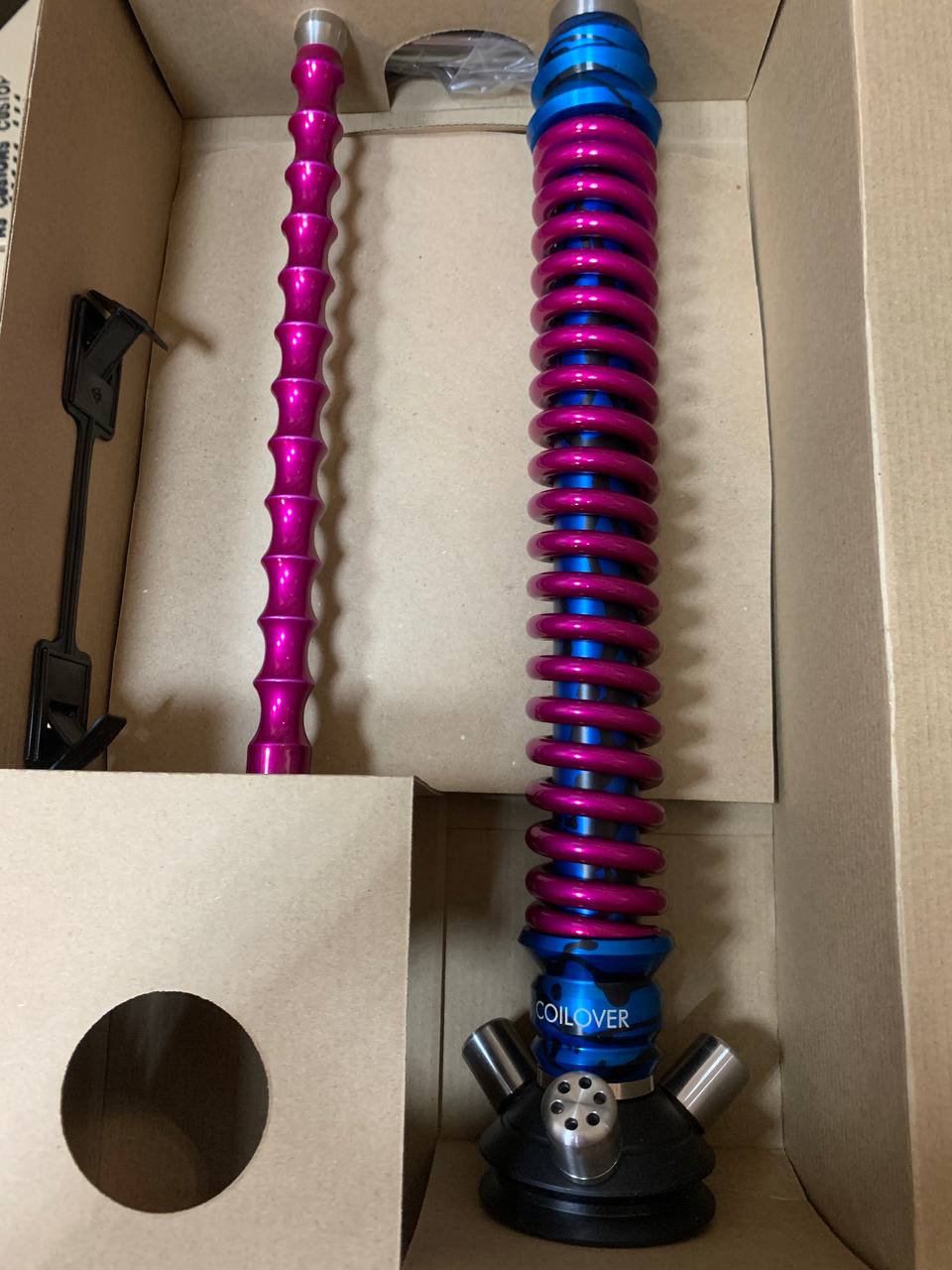 Кальян - Mamay - Coilovers ANOD - ( Голубой Сплеш шахта - Розовый Лак спираль ) - 5.2