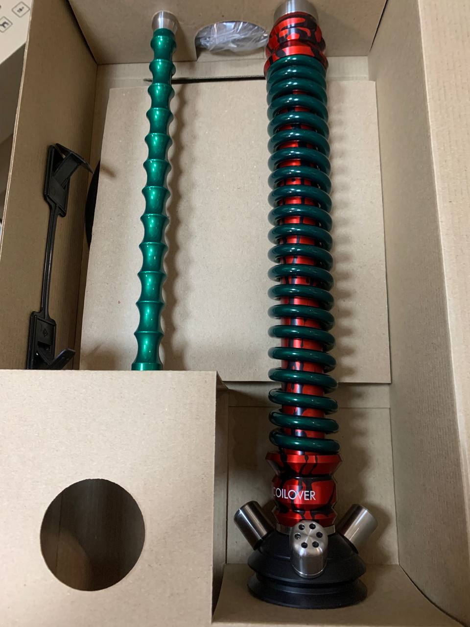 Кальян - Mamay - Coilovers ANOD - ( Красный Сплеш шахта - Зеленый Лак спираль ) - 5.10