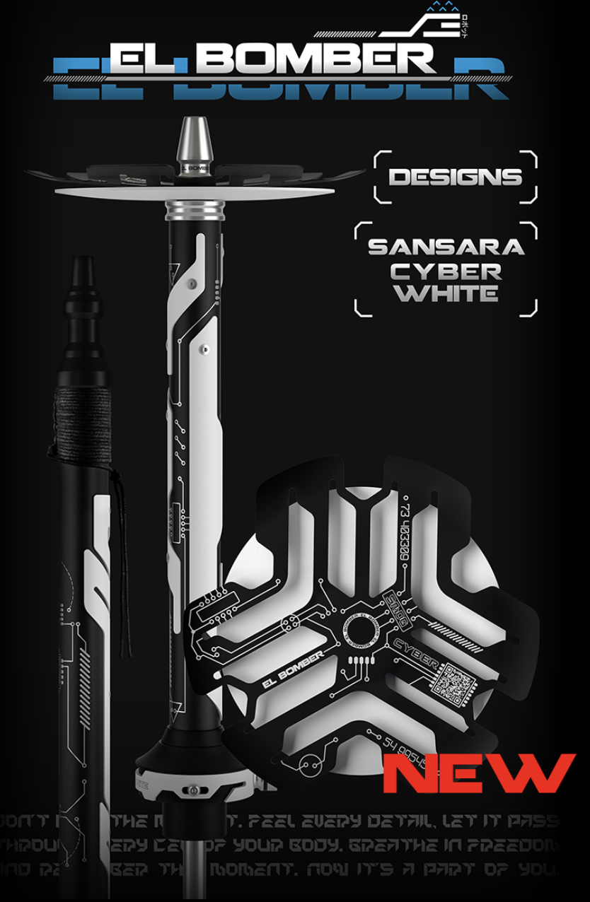 Кальян - El Bomber - Sansara Cyber White ( шахта/шланг/мундштук/уплотнители)