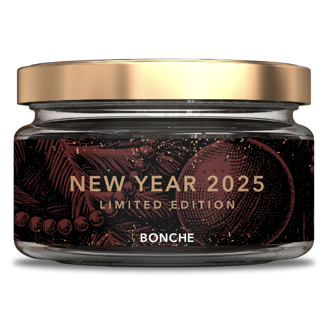Табак для кальяна - Bonche - NEW YEAR 2025 ( с ароматом запеченный персик с карамелью и трюфелем ) - 120 г