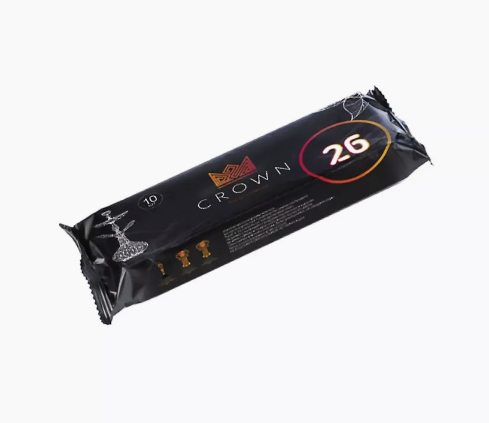 Уголь - Crown 26 мм - блистер 10 кубиков