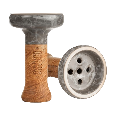 Чаша для кальяна - Облако - Black Glaze - серо-белый мрамор