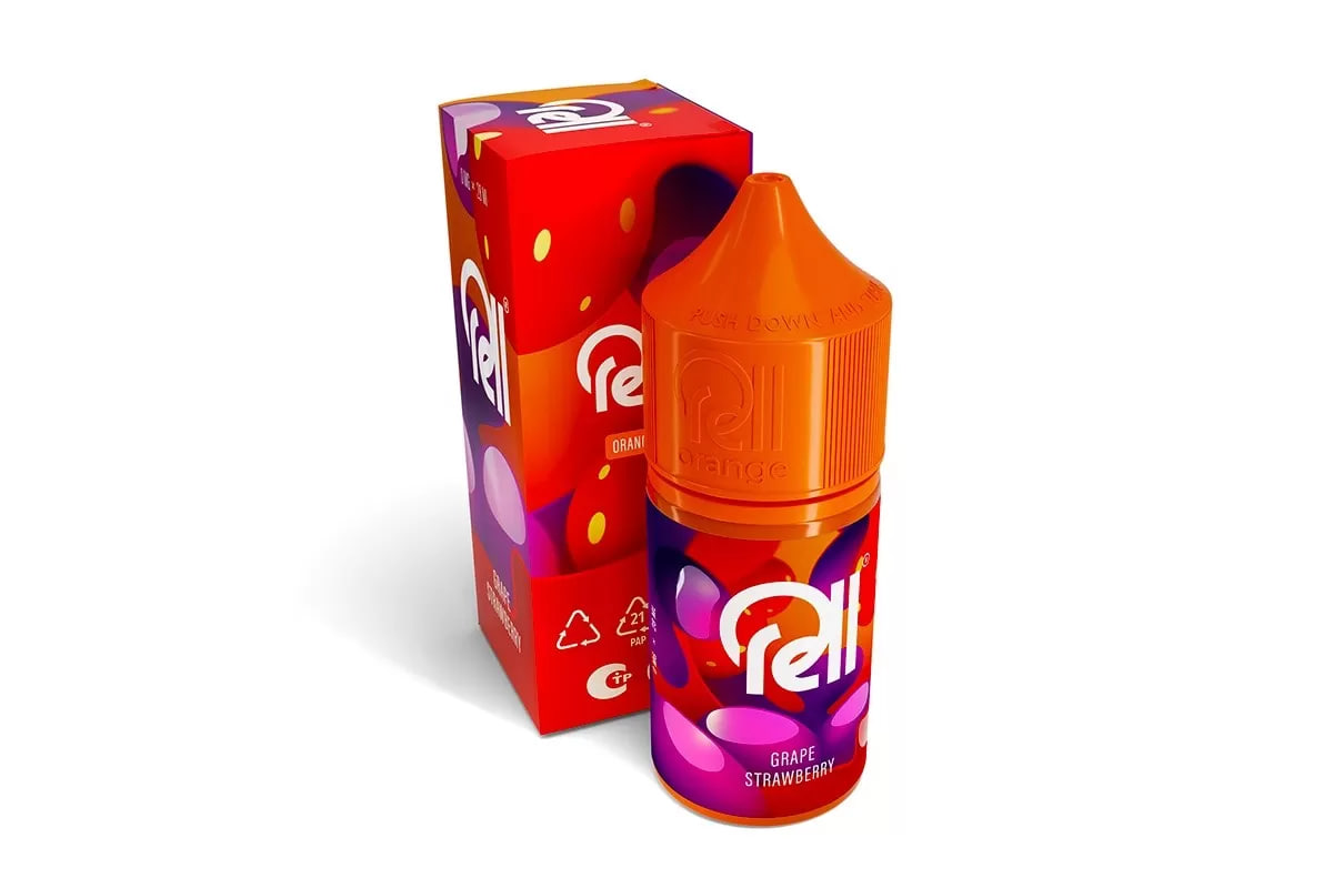 Жидкость для ЭСДН RELL ORANGE - Grape Strawberry ( с ароматом виноград-клубника ) - 10 мл / 18 мг/см3