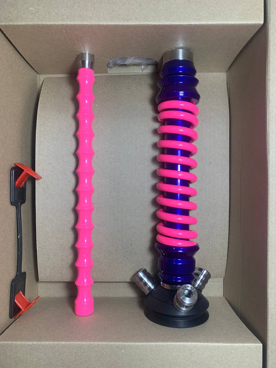 Кальян - Mamay - Coilovers Mini - ( Синий лак шахта - розовый флюр спираль )