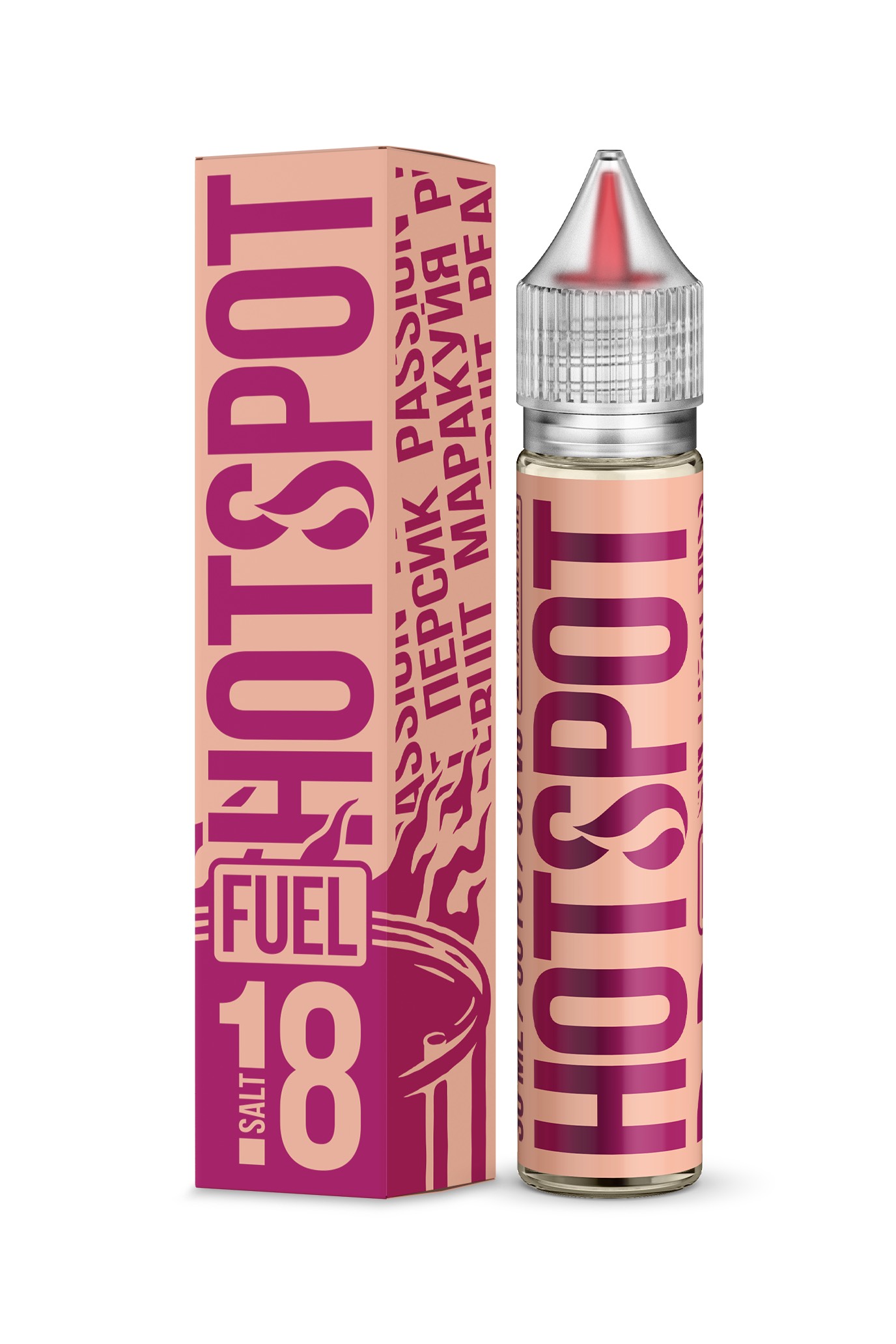 Жидкость - Hotspot Fuel - Salt 18 - Passion Fruit Peach - 30 ml
