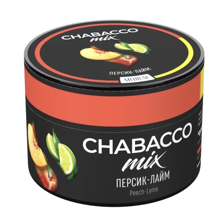 Бестабачная смесь для кальяна - Chabacco MIX - Peach-Lime ( с ароматом персик-лайм ) - 50 г
