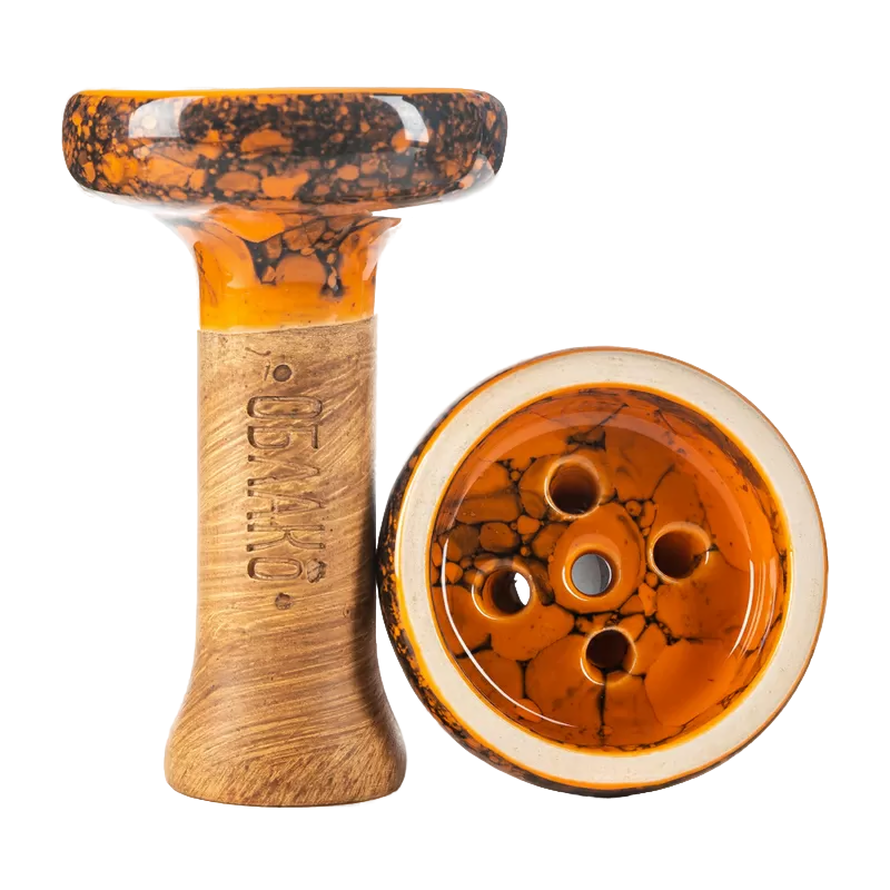 Чаша для кальяна - Облако - Black Glaze - бордово-желтый