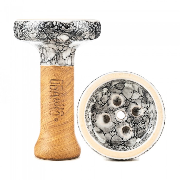 Чаша для кальяна - Облако - Black Glaze - бело - черный мрамор