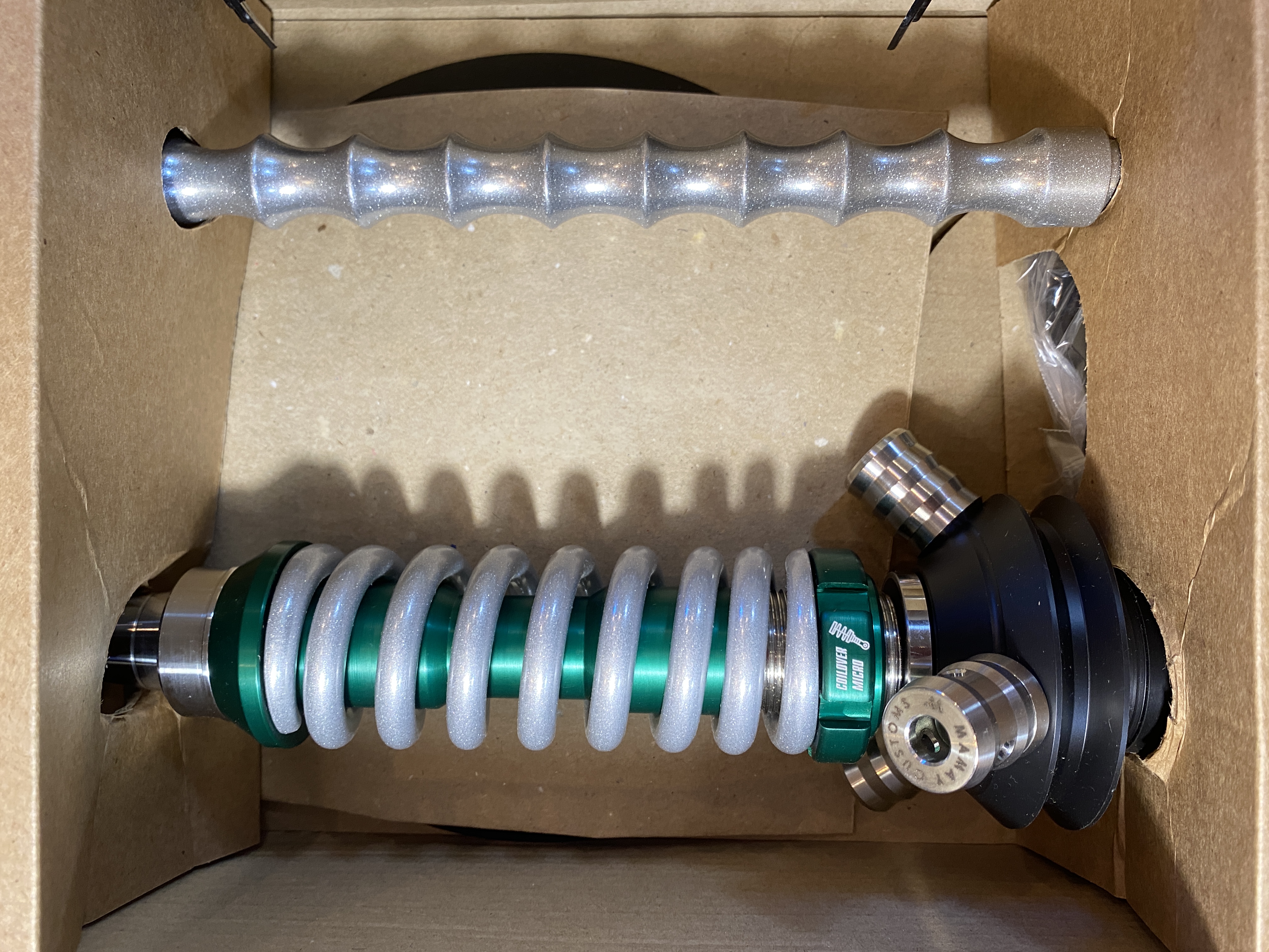 Кальян - Mamay - Coilovers Micro - ( Зеленая шахта - Серебро спираль )