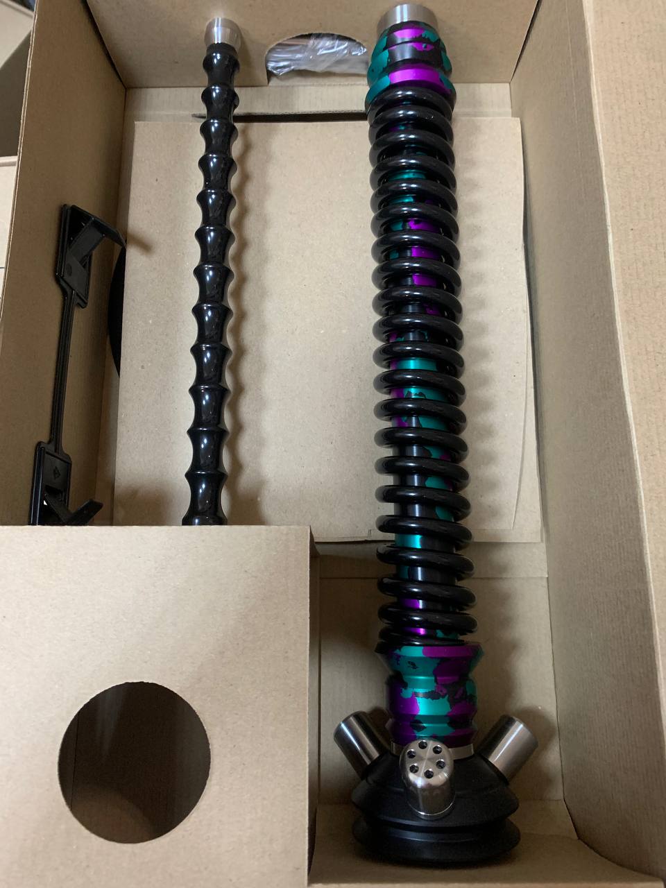 Кальян - Mamay - Coilovers ANOD - ( БирюзовоПурпурный камуфляж шахта - Черный спираль ) - 5.9