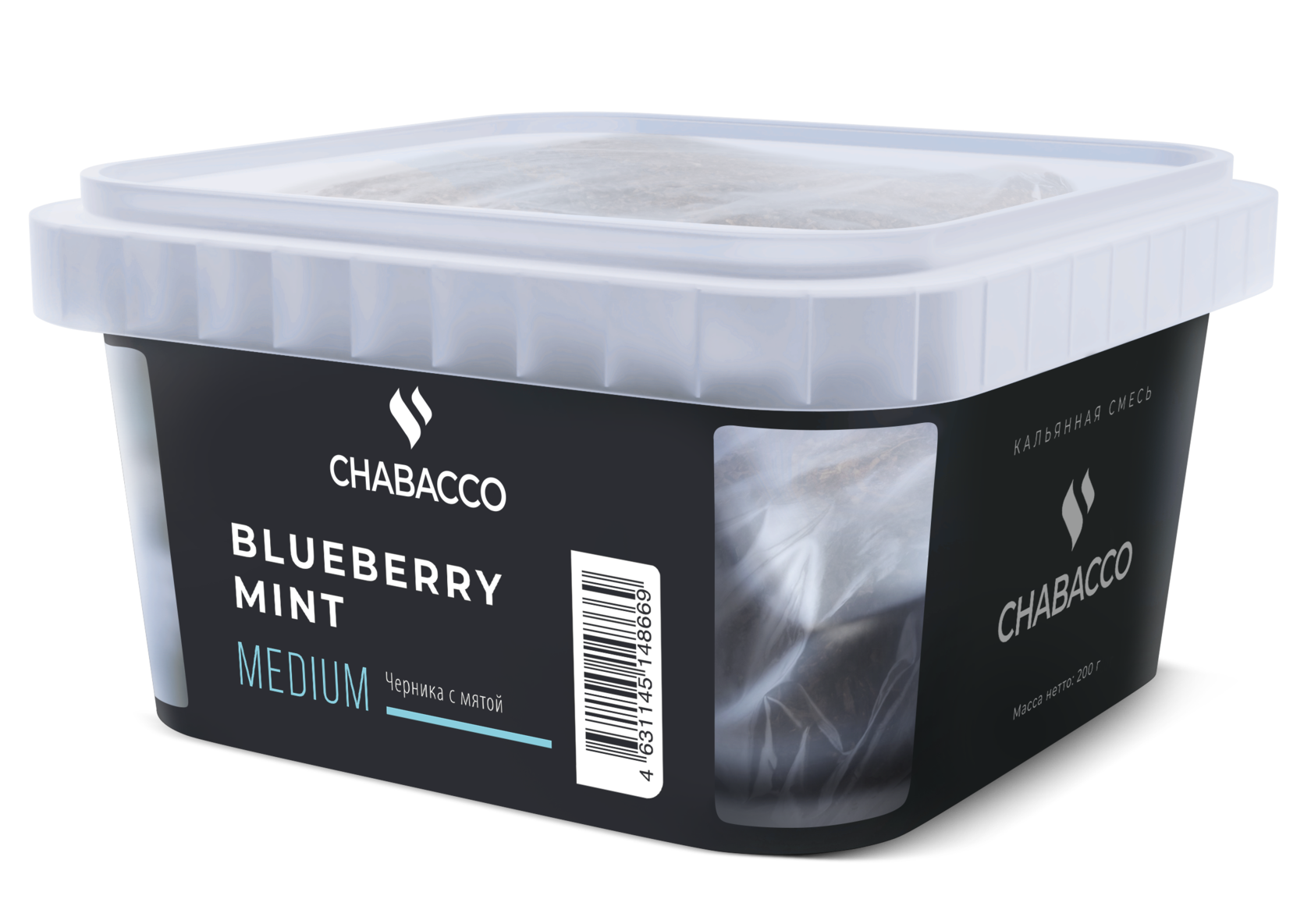 Бестабачная смесь для кальяна - Chabacco - Medium - BLUEBERRY MINT ( с ароматом черника, мята ) - 200 г