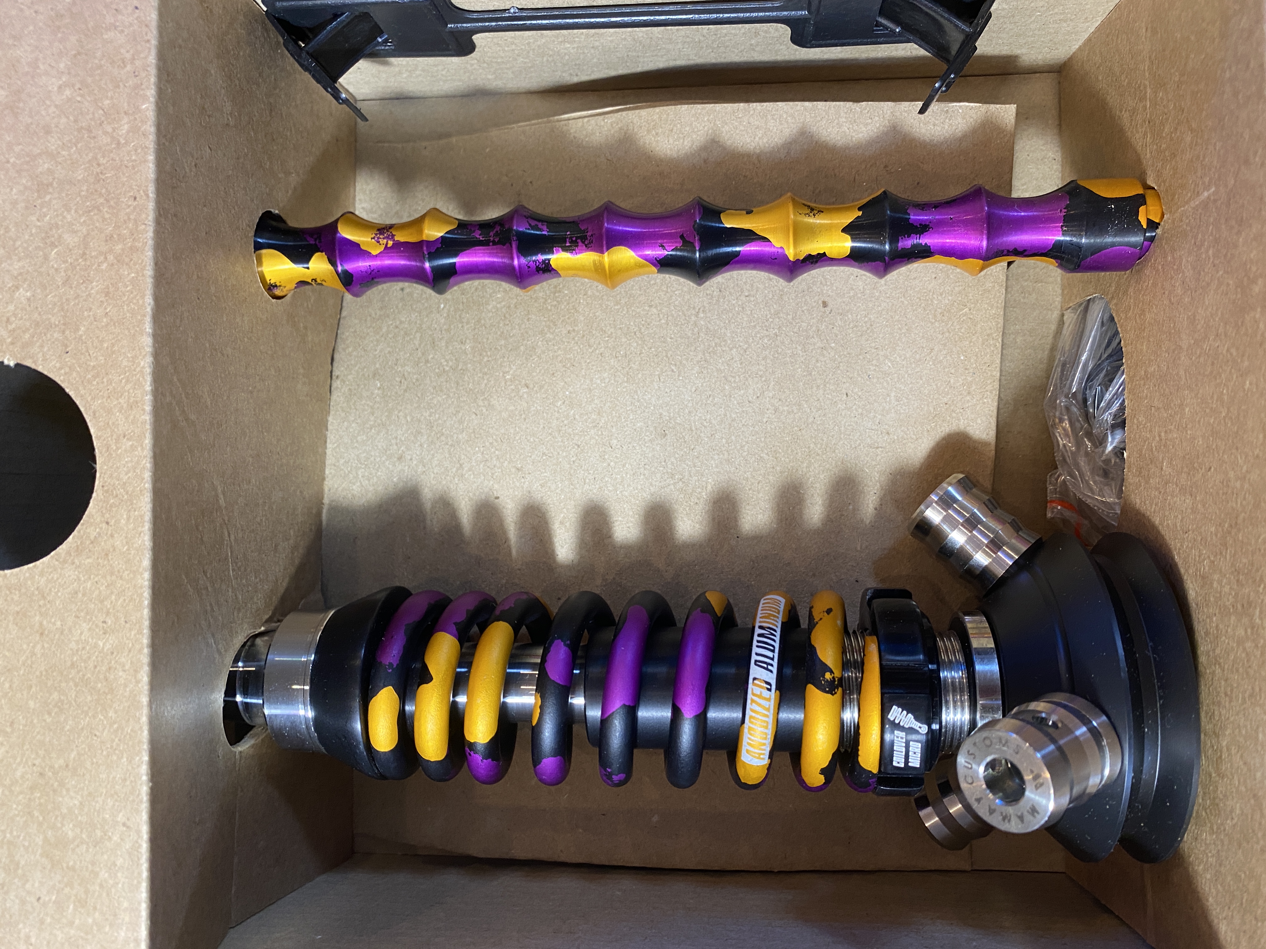 Кальян - Mamay - Coilovers Micro Анодирование - ( Черная шахта - фиолет  черно  оранжевый спираль )