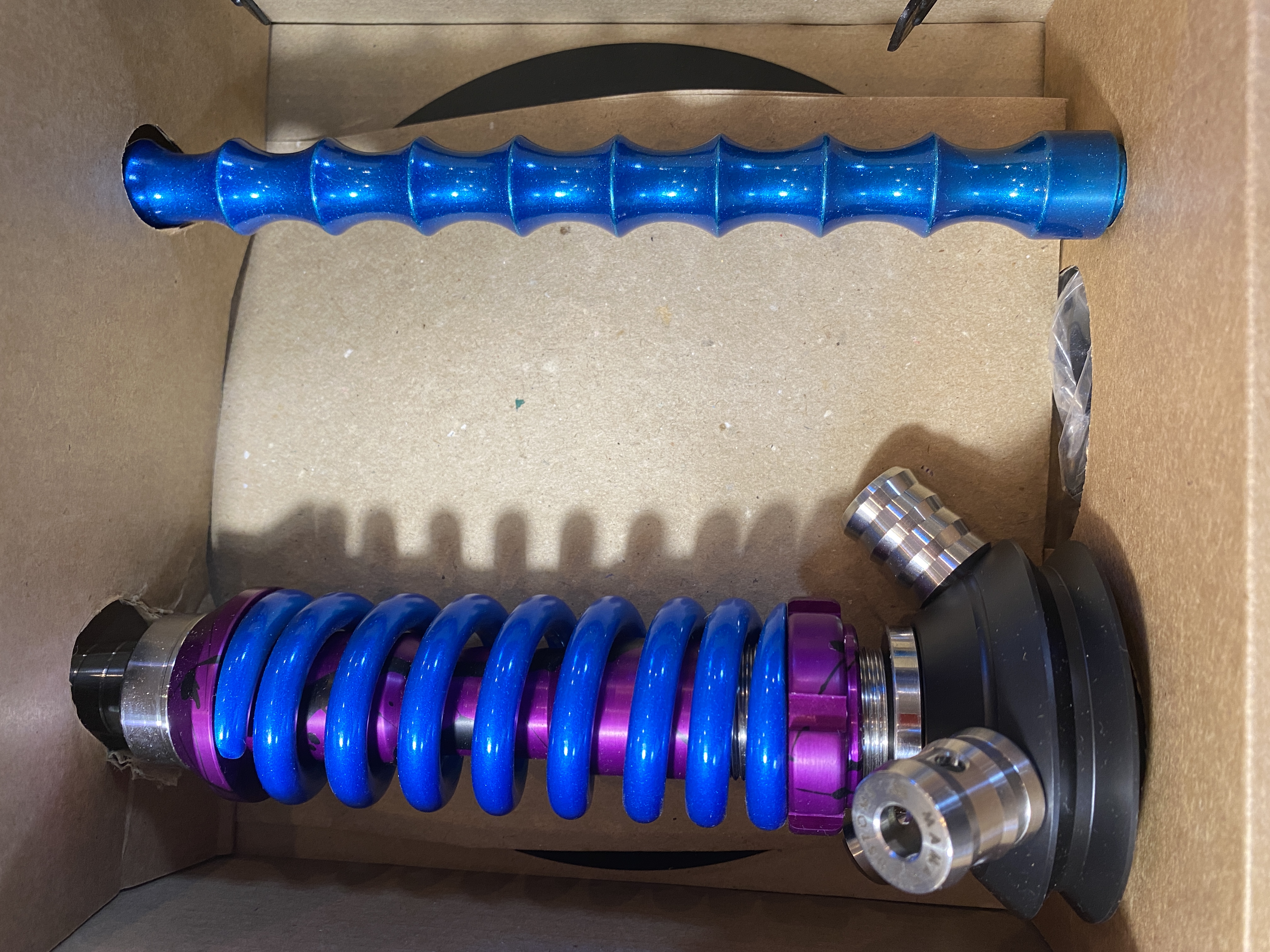 Кальян - Mamay - Coilovers Micro Анодирование - ( Фиолет шахта - морская волна спираль )