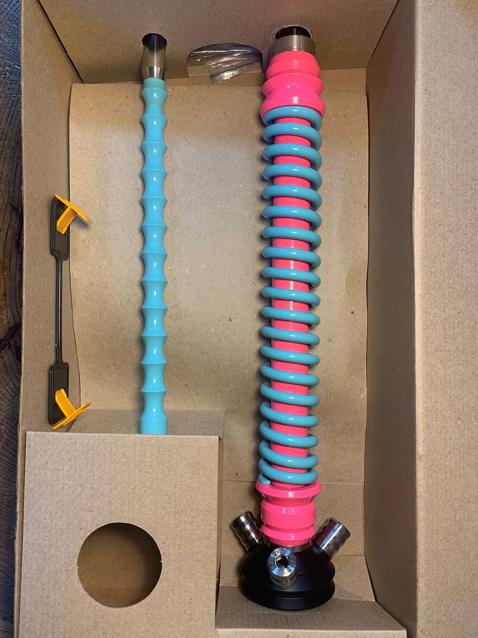 Кальян - Mamay - Coilovers - ( Розовая шахта флуоресцентная - мята спираль )